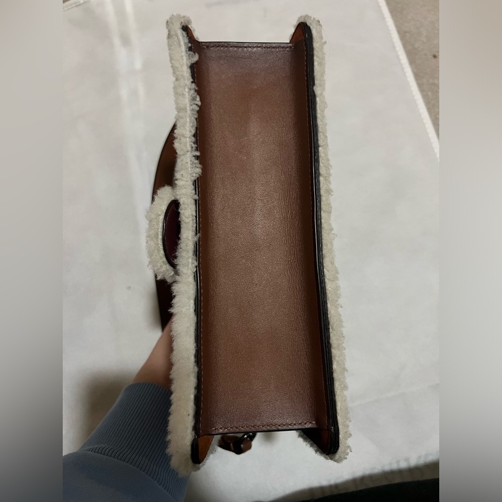 Coach shearling tabby 26 in brown suede and leather - Picture 9 of 12